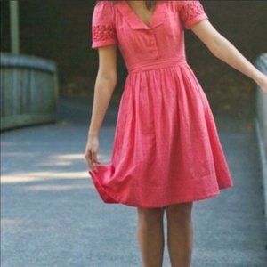 MAEVE for Anthropologie Tiny Windows Dress in Coral Pink - Size 4